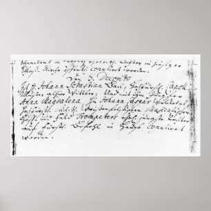 Register van de bruiloft van Bach naar Anna Poster