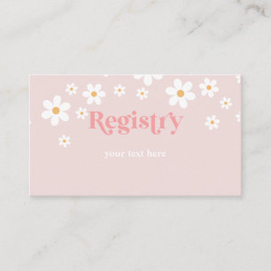 Register van het Baby shower van Daisy Pink Retro Informatiekaartje