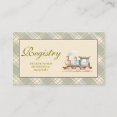 register van het Baby shower van de groene Waterve Informatiekaartje (Voorkant)