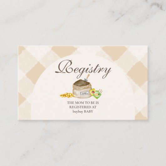 register van lokaal geteelde Baby showers Informatiekaartje (Voorkant)