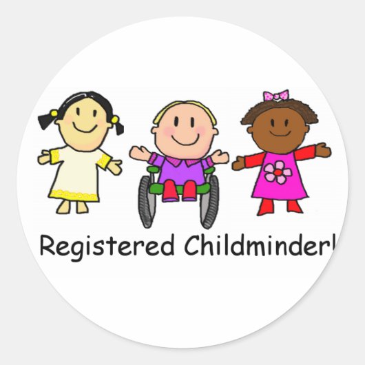 Registered Childminder Ronde Sticker (Voorkant)