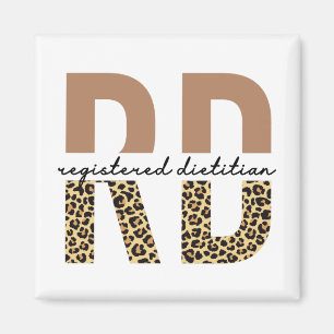 Registered Dietitian Cheetah print RD Gifts Magneet