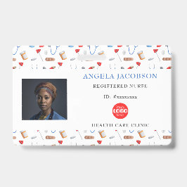 Registered Nurse Healthcare Logo Barcode ID Badge