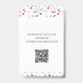 Registered Nurse Healthcare Logo Pattern QR Badge (Back)