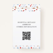 Registered Nurse Healthcare Logo Pattern QR Badge (Achterkant)