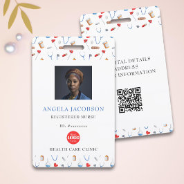 Registered Nurse Healthcare Logo Pattern QR Badge