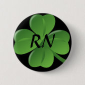 Registered Nurse Lucky Green Shamrock Ronde Button 5,7 Cm (Voorkant)