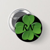 Registered Nurse Lucky Green Shamrock Ronde Button 5,7 Cm (Voorkant /achterkant)