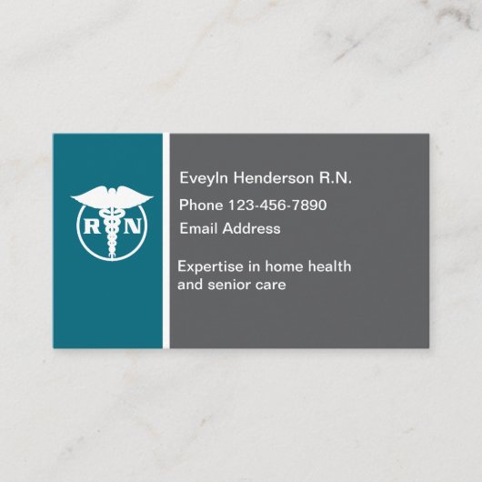 Registered Nurse Modern Unique Business Cards Visitekaartje (Voorkant)