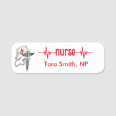 Registered Nurse RN Badge Cute Red Stethoscope (Voorkant)