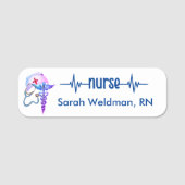 Registered Nurse RN Badge Navy Blue Stethoscope (Voorkant)