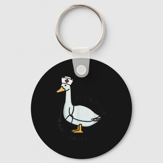 Registered Silly Goose Rn Nurse Stethoscope Nursin Sleutelhanger (Voorkant)