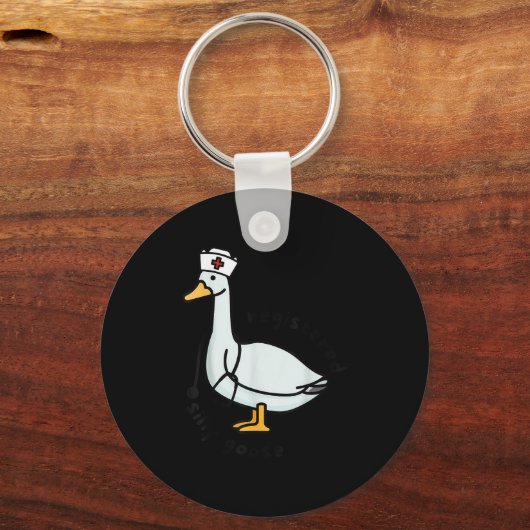 Registered Silly Goose Rn Nurse Stethoscope Nursin Sleutelhanger (Voorkant)