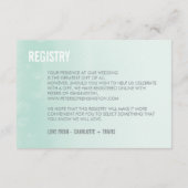 REGISTERKAART :: ombre watercolor pastel mint Informatiekaartje (Achterkant)