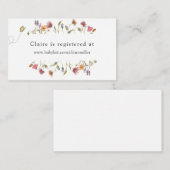 Registerkaart voor wilde bloemen informatiekaartje (Voorkant / Achterkant)