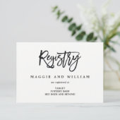 RegisterKaarten - geborsteld charm Informatiekaartje (Staand voorkant)