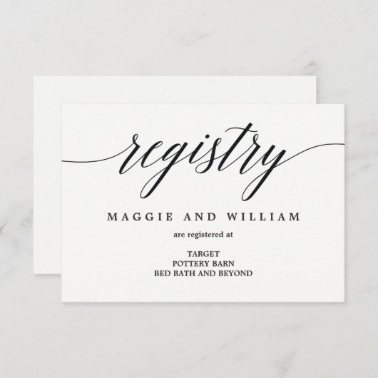 Registerkaarten - modern script informatiekaartje (Voorkant / Achterkant)