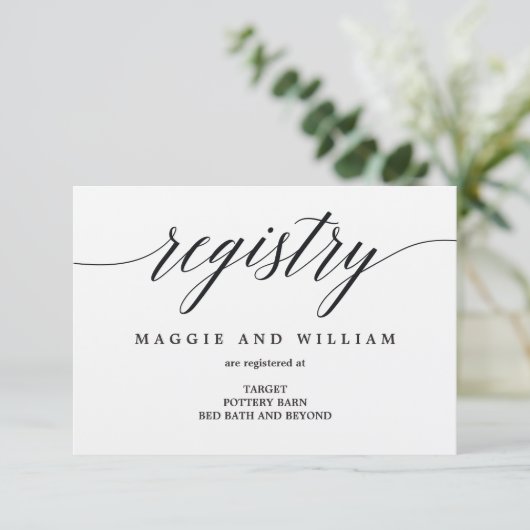 RegisterKaarten - modern script Informatiekaartje (Staand voorkant)