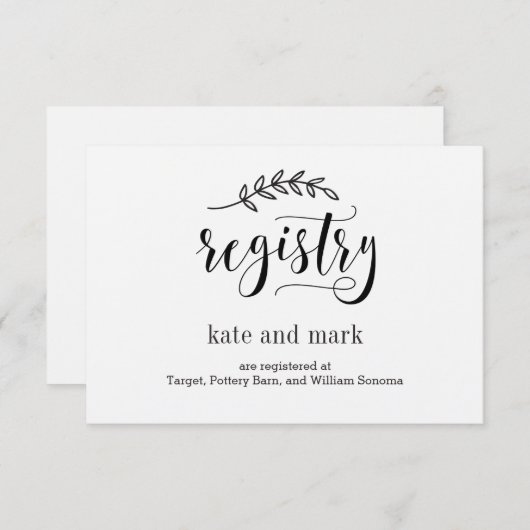 RegisterKaarten - Rustic Elegance - Kraft Informatiekaartje (Voorkant / Achterkant)