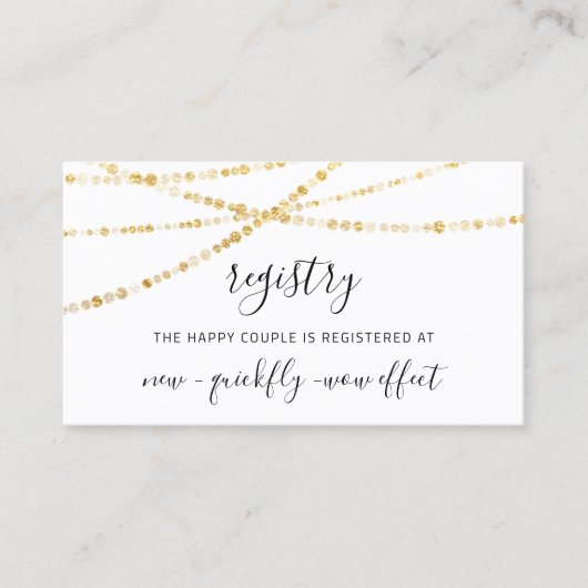 Registerontvangst behuizing Kaart White Gold Strin Visitekaartje (Voorkant)