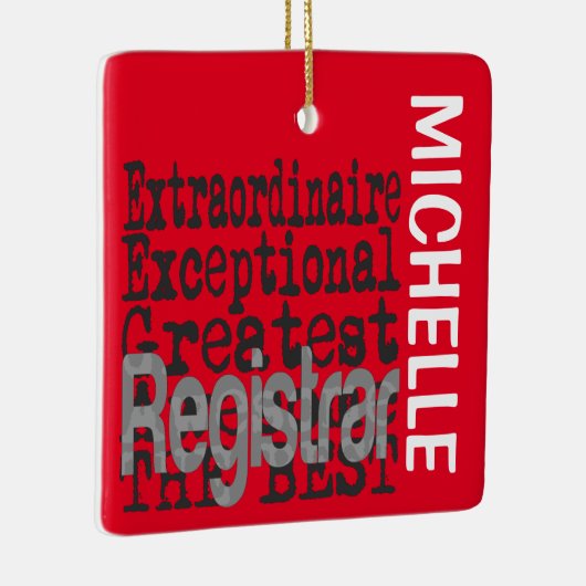 Registrar Extraordinaire CUSTOM Keramisch Ornament (Rechts)