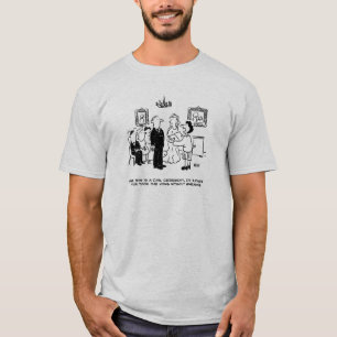 Registrar vraagt bridegroom te stoppen met Cartoon T-shirt
