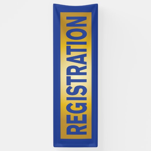Registratie voor Event Blue en Gold Spandoek (Verticaal)