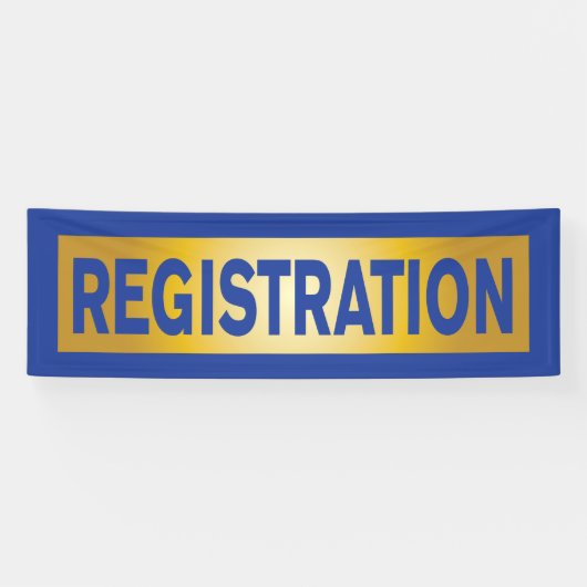 Registratie voor Event Blue en Gold Spandoek (Horizontaal)
