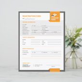 Registratieformulier Sjabloon (Staand voorkant)