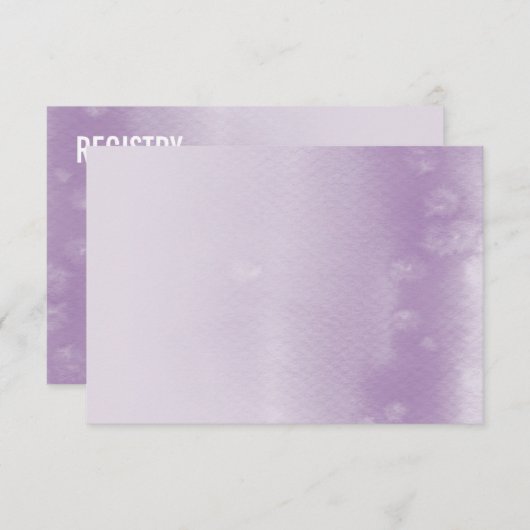 REGISTRATIEKAART :: ombre watercolor paars Informatiekaartje (Voorkant / Achterkant)