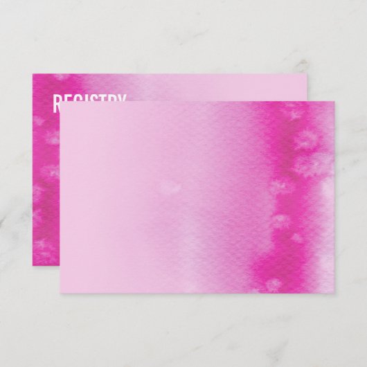 REGISTRATIEKAART :: ombre waterverf fuchsia roze Informatiekaartje (Voorkant / Achterkant)