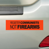 Registreer communisten geen vuurwapens bumpersticker (Op auto)