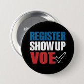 Registreer Kom Op Stem Verkiezing 2024 Ronde Button 7,6 Cm (Voorkant /achterkant)