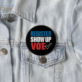 Registreer Kom Op Stem Verkiezing 2024 Ronde Button 7,6 Cm (In situ)