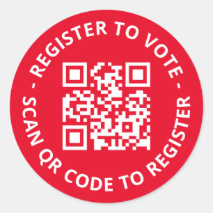 Registreer om op maat scanbare QR-code rood te ste Ronde Sticker