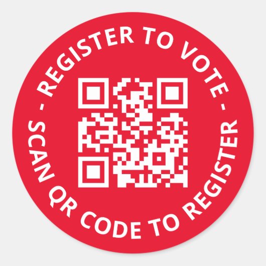Registreer om op maat scanbare QR-code rood te ste Ronde Sticker (Voorkant)