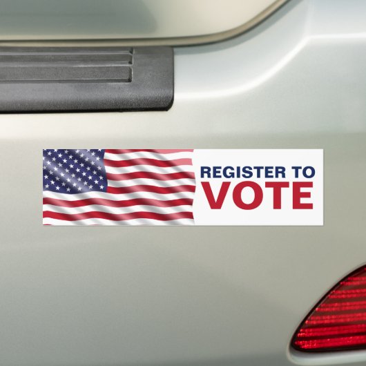 Registreer om te stemmen Amerikaanse vlag verkiezi Bumpersticker (Op auto)