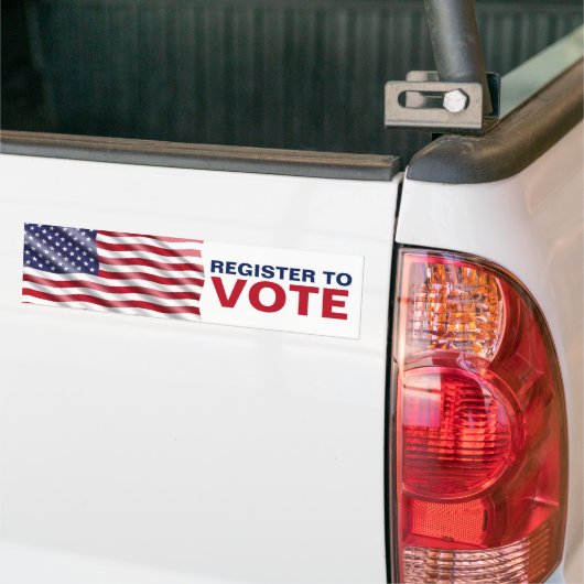 Registreer om te stemmen Amerikaanse vlag verkiezi Bumpersticker (Op Truck)