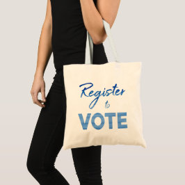 Registreer om te stemmen – chique blauw waterverf  tote bag