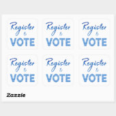 Registreer om te stemmen – chique blauw waterverf  vierkante sticker (Vel)