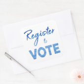 Registreer om te stemmen – chique blauw waterverf  vierkante sticker (Envelop)