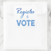 Registreer om te stemmen – chique blauw waterverf  vierkante sticker (Tas)