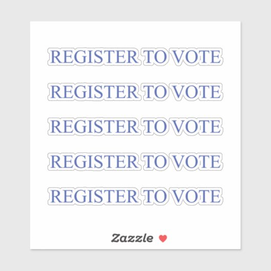 Registreer om te stemmen elegante serif typografie sticker (Vel)