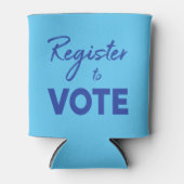 Registreer om te stemmen - moderne blauwe typograf blikjeskoeler (Voorkant)