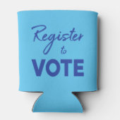 Registreer om te stemmen - moderne blauwe typograf blikjeskoeler (Achterkant)