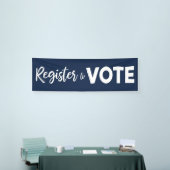 Registreer om te stemmen-moderne witte typografie  spandoek (Beurs)