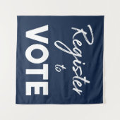 Registreer om te stemmen-moderne witte typografie  wandkleed (Voorkant (horizontaal))