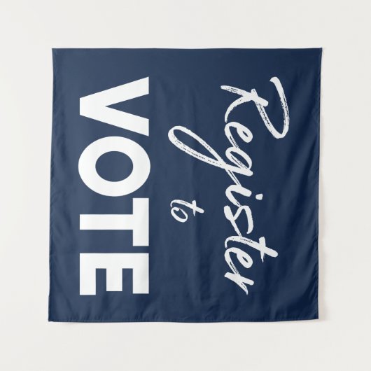 Registreer om te stemmen-moderne witte typografie  wandkleed (Voorkant (horizontaal))