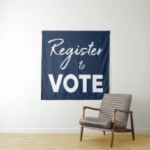 Registreer om te stemmen-moderne witte typografie 