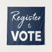 Registreer om te stemmen-moderne witte typografie  wandkleed (Voorkant)